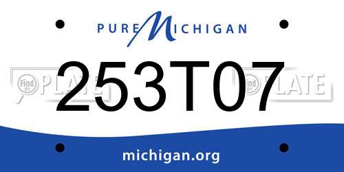 253T07 Michigan License Plate