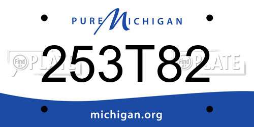253T82 Michigan License Plate