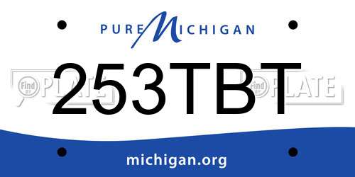 253TBT Michigan License Plate