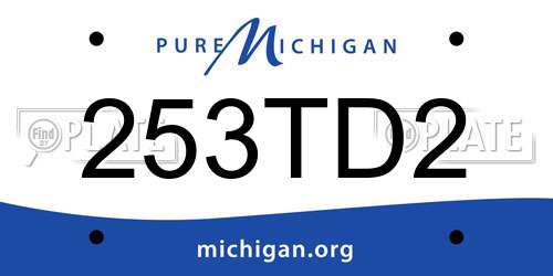 253TD2 Michigan License Plate