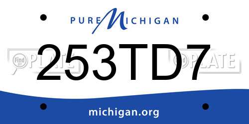 253TD7 Michigan License Plate