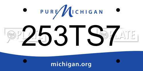 253TS7 Michigan License Plate