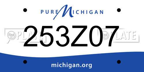 253Z07 Michigan License Plate