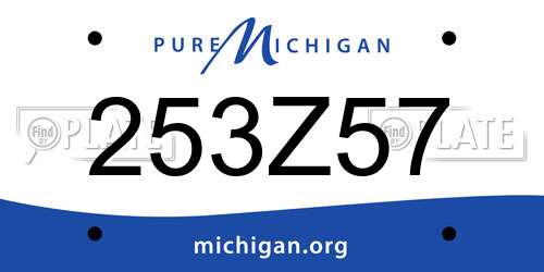253Z57 Michigan License Plate