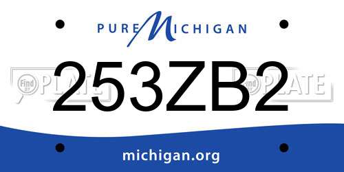 253ZB2 Michigan License Plate