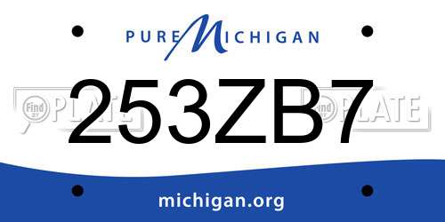 253ZB7 Michigan License Plate