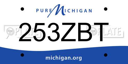 253ZBT Michigan License Plate