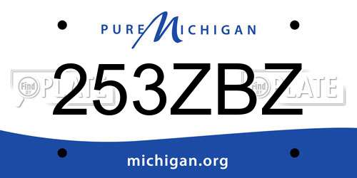 253ZBZ Michigan License Plate
