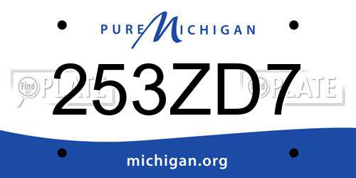 253ZD7 Michigan License Plate