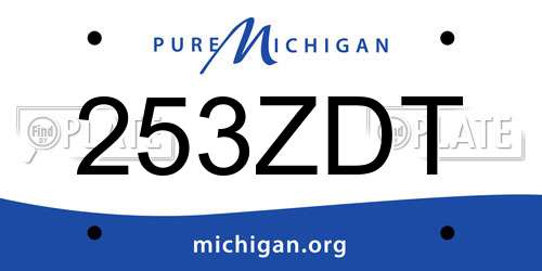 253ZDT Michigan License Plate