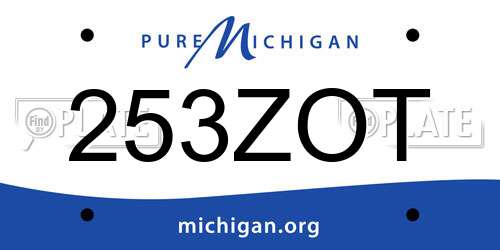 253ZOT Michigan License Plate
