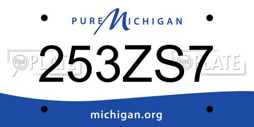 253ZS7 Michigan License Plate