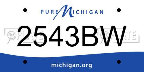 2543BW Michigan License Plate