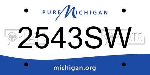2543SW Michigan License Plate