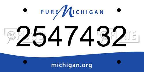 2547432 Michigan License Plate