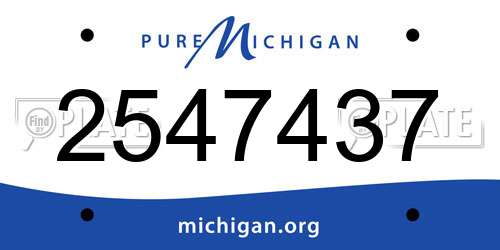 2547437 Michigan License Plate