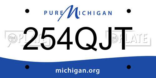 254QJT Michigan License Plate