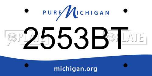 2553BT Michigan License Plate
