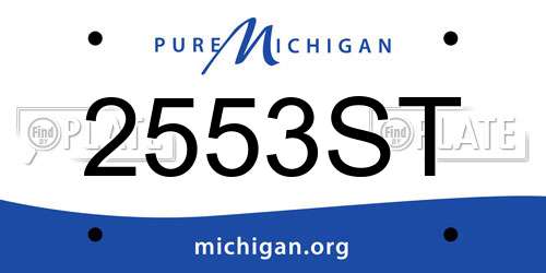 2553ST Michigan License Plate