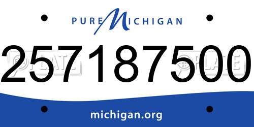 257187500 Michigan License Plate