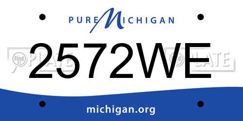 2572WE Michigan License Plate