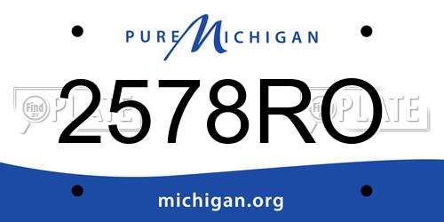 2578RO Michigan License Plate