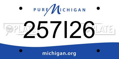 257I26 Michigan License Plate