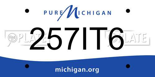 257IT6 Michigan License Plate