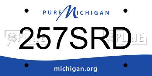 257SRD Michigan License Plate
