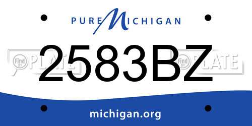 2583BZ Michigan License Plate