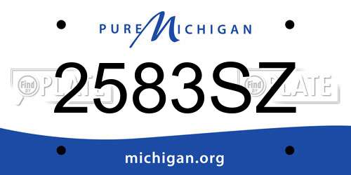 2583SZ Michigan License Plate