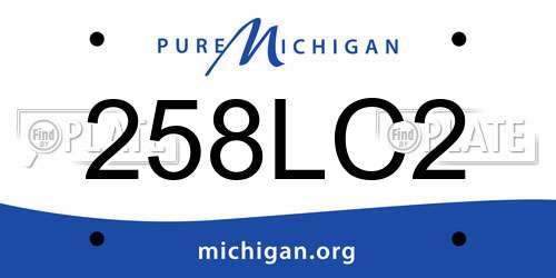 258LC2 Michigan License Plate