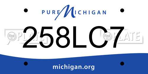 258LC7 Michigan License Plate