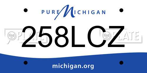 258LCZ Michigan License Plate