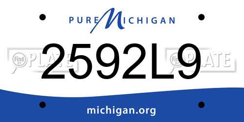 2592L9 Michigan License Plate