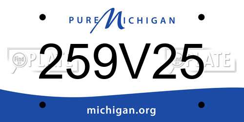 259V25 Michigan License Plate