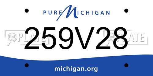 259V28 Michigan License Plate