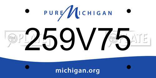 259V75 Michigan License Plate