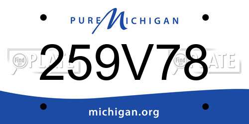 259V78 Michigan License Plate