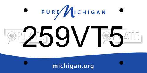 259VT5 Michigan License Plate