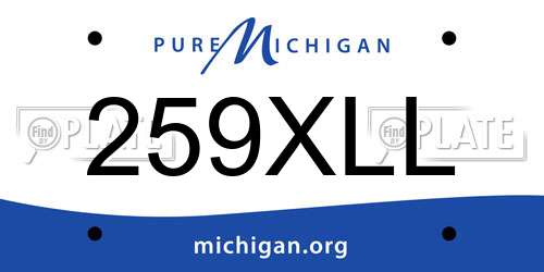 259XLL Michigan License Plate