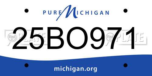 25BO971 Michigan License Plate