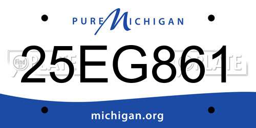 25EG861 Michigan License Plate