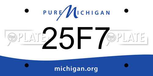 25F7 Michigan License Plate