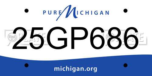 25GP686 Michigan License Plate