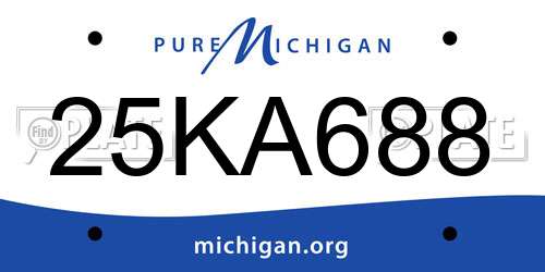 25KA688 Michigan License Plate