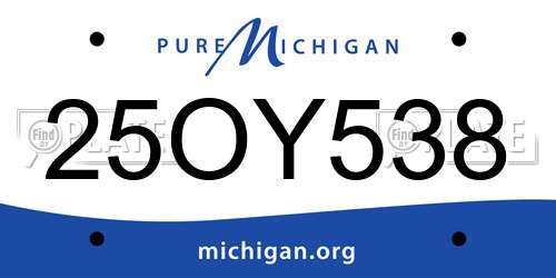 25OY538 Michigan License Plate