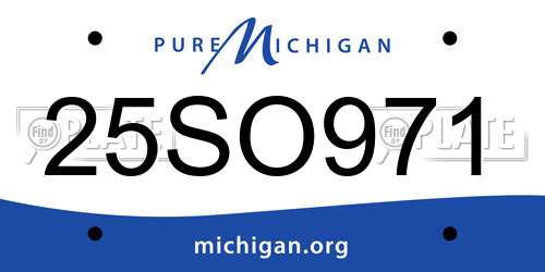 25SO971 Michigan License Plate