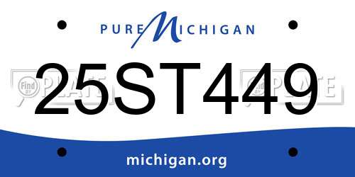 25ST449 Michigan License Plate