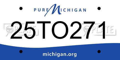 25TO271 Michigan License Plate